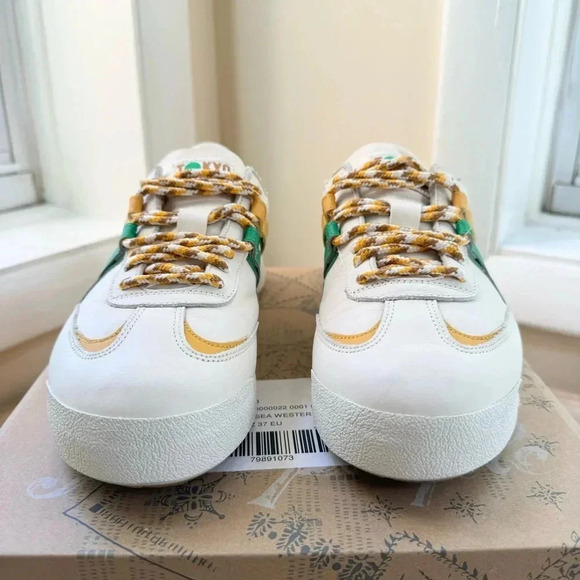 New Onitsuka Tiger Delegation Ex Sneaker Shoes Cream Cilantro Green Yellow - Picture 7 of 16
